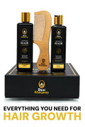 Hair Growth Bundle Pakistan – Complete Hair Care Set (Hair Oil + Shampoo + Wooden Comb)