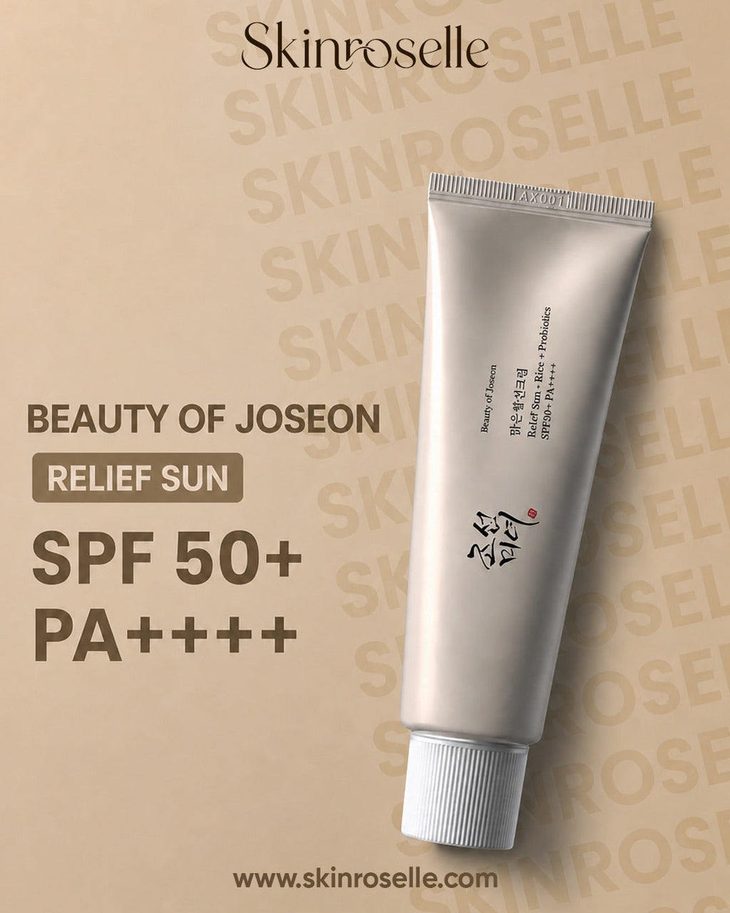 BEAUTY OF JOSEON RELIEF SUN : RICE + PROBIOTICS (SPF50+ PA++++)